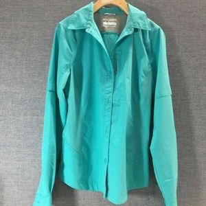 Columbia Women's Omni-Shade Teal Button Up Shirt M